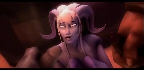  3D Hentai - Dark elf mom gangbanged with big dicks and recieves creampie and facial - httptoonypip.vip - uncensored 3D Hentai